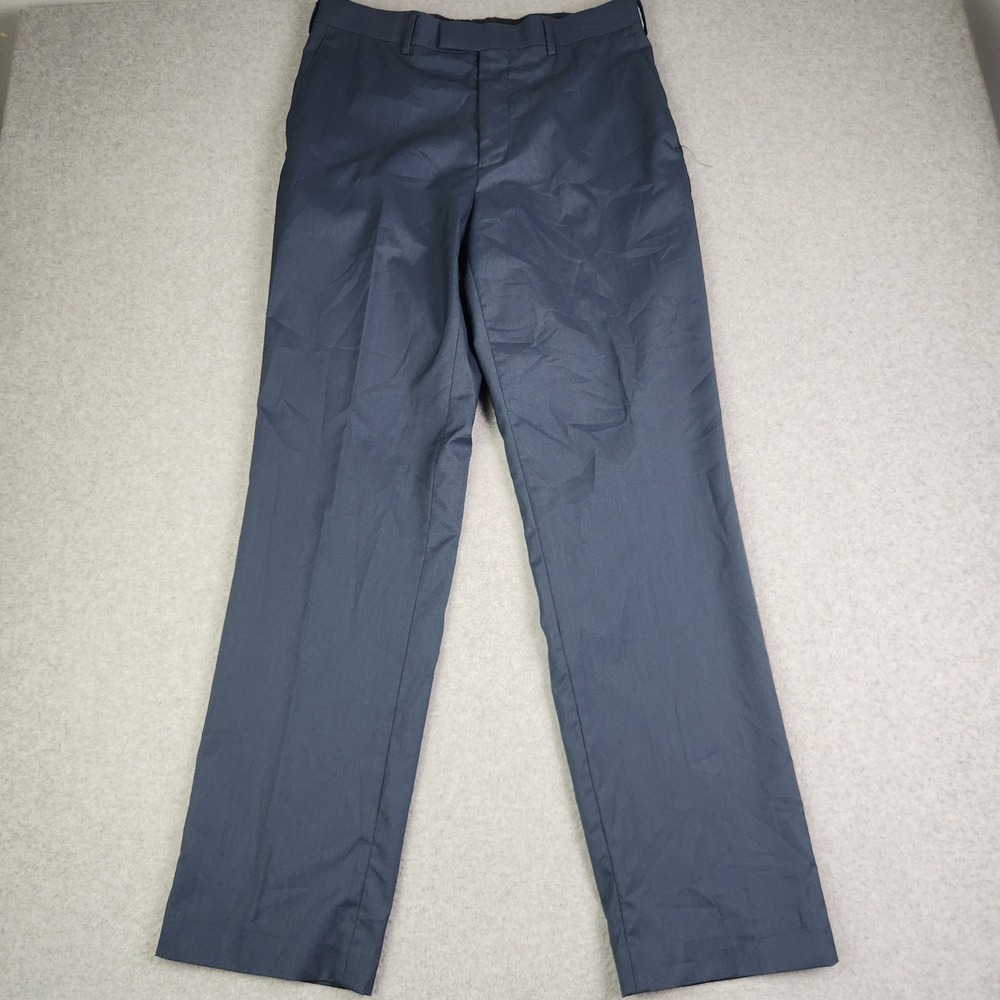 Savane Dress Pants Mens 32x31 Blue Office Business Classic Fit Straight Leg